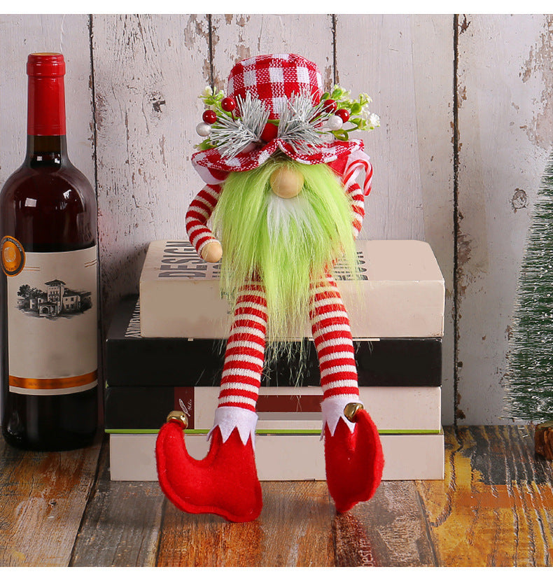 Christmas Long Legs Green Beard Doll