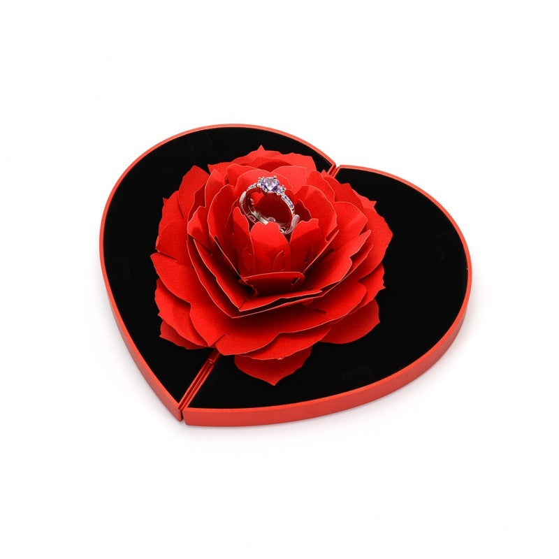 3D Love Box Heart-shaped Rose Flower