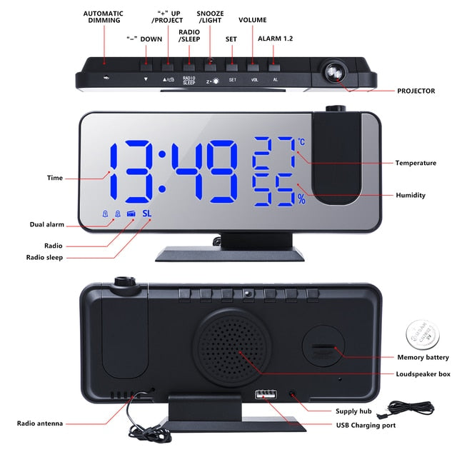 Affodably™ LED Digital Projection Clock