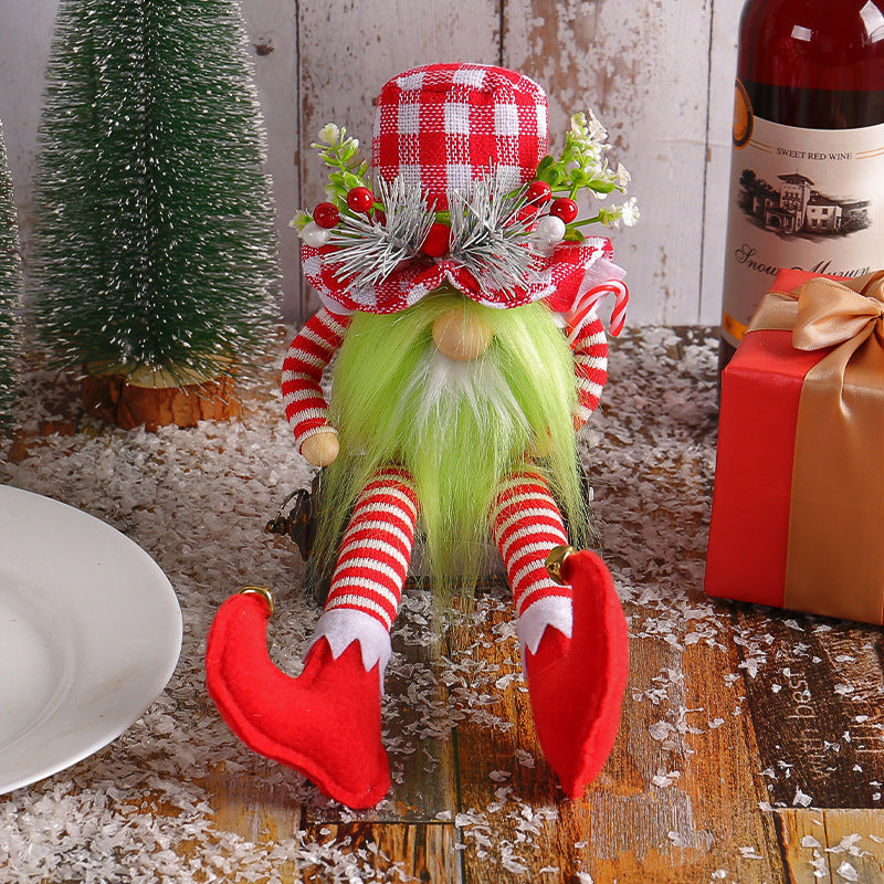 Christmas Long Legs Green Beard Doll