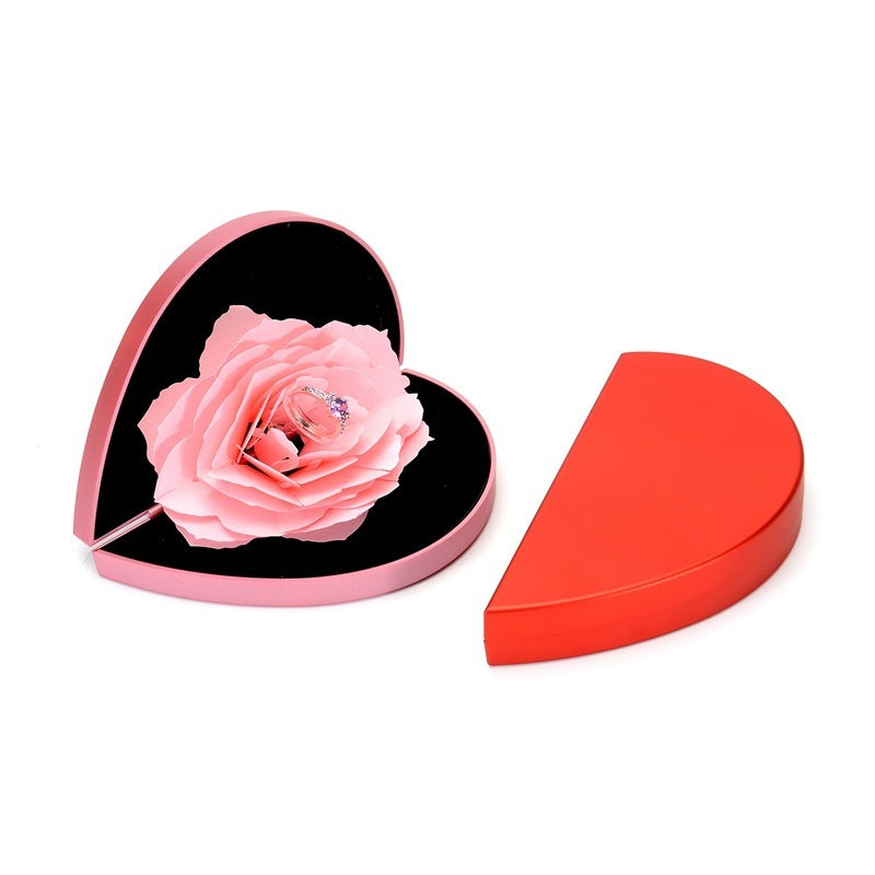 3D Love Box Heart-shaped Rose Flower