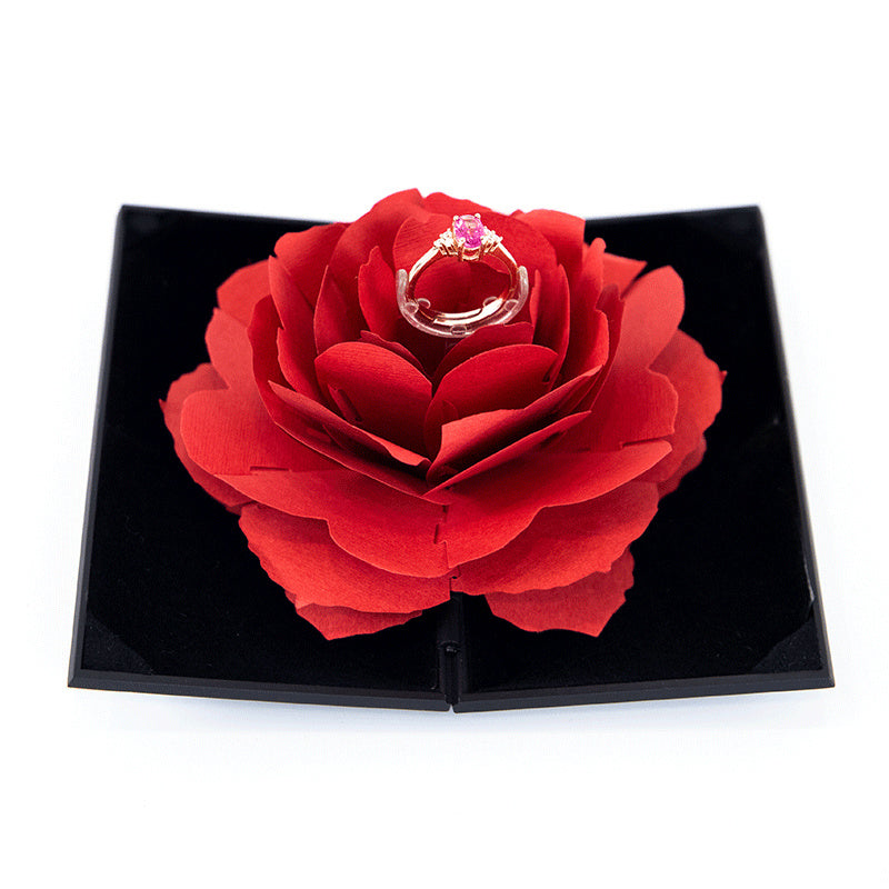 3D Love Box Heart-shaped Rose Flower