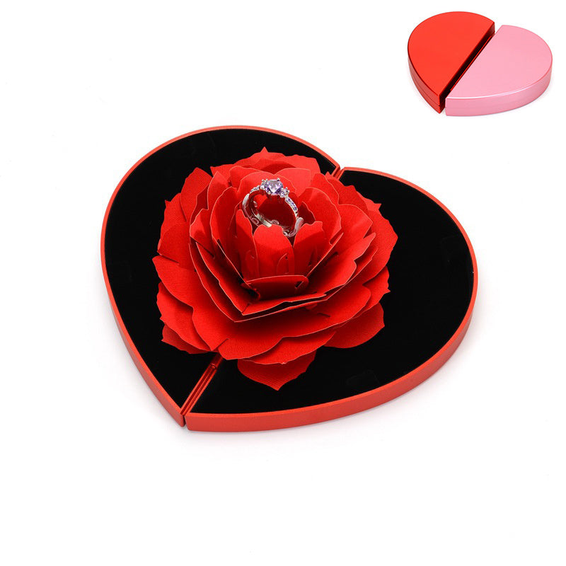 3D Love Box Heart-shaped Rose Flower