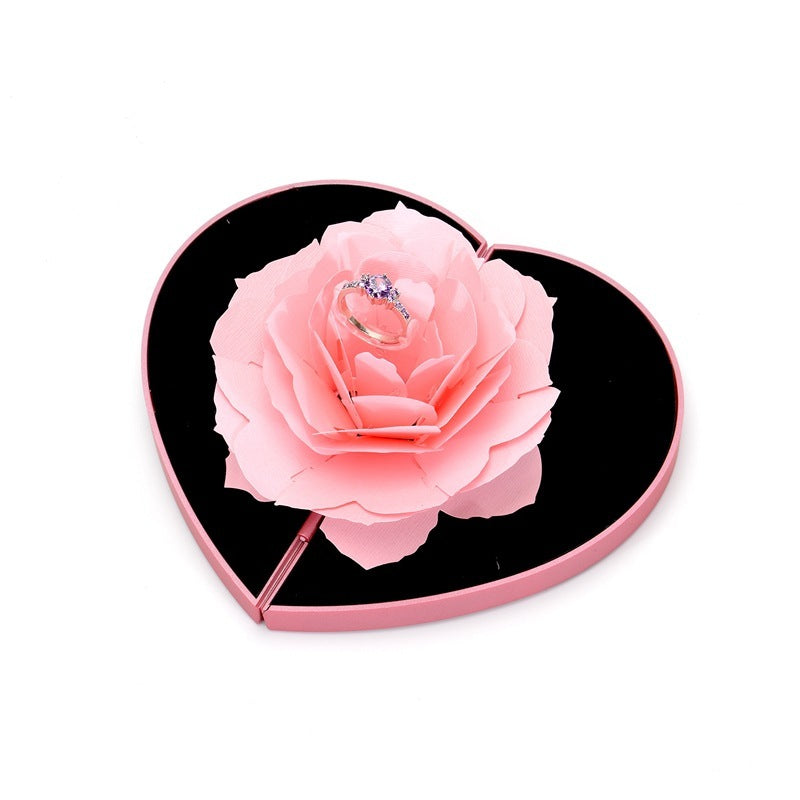 3D Love Box Heart-shaped Rose Flower