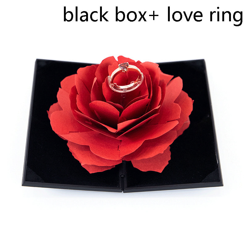 3D Love Box Heart-shaped Rose Flower