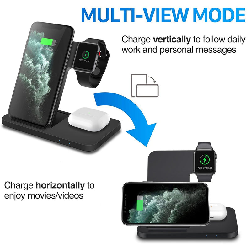 Affodably™ 3in1 Wireless Fast Charger Dock Station